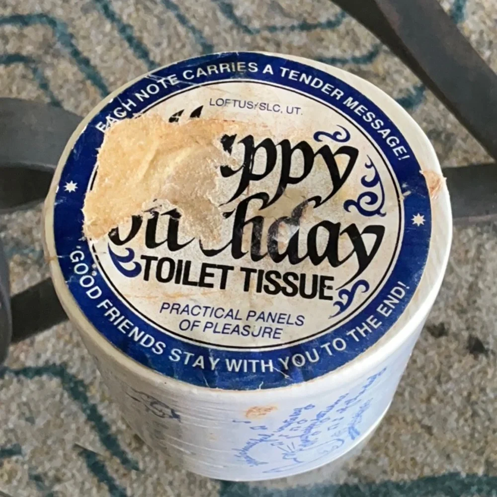 LOFTUS VTG Blue and White Happy Birthday Toilet Tissue-Humerous